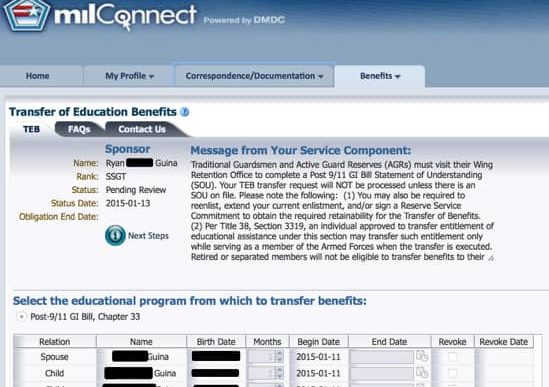 GI Bill Transfer